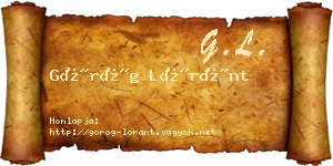 Görög Lóránt névjegykártya